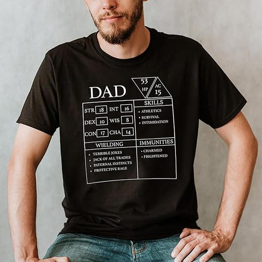 Dad Character Sheet Shirt, Role Playing Game Sweatshirt, Dungeons and Dragons Shirt, Dungeon Master T-Shirt, DND Dad...