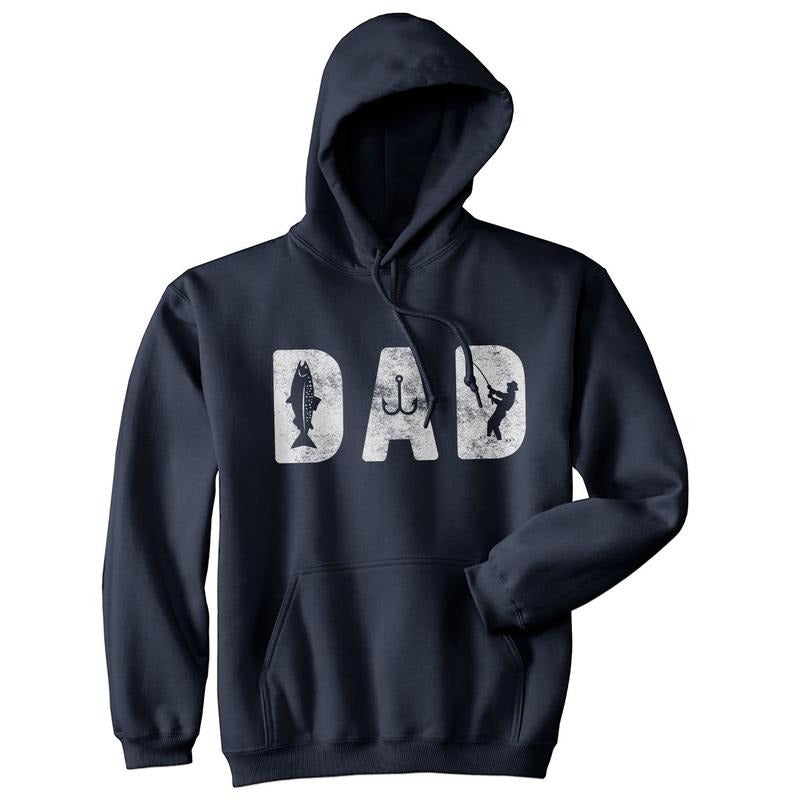 Dad Fishing Unisex Hoodie Funny Father's Day Fisherman Boating Graphic Novelty Hooded Sweatshirt Funny Hoodies Fishing...