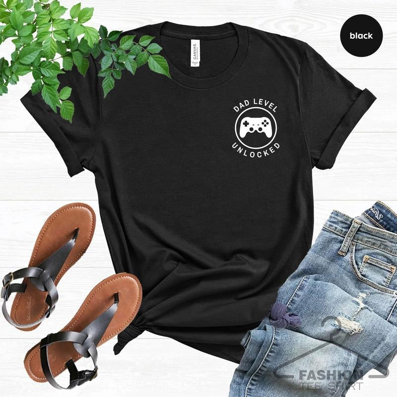 Dad Level Unlocked Shirt, Father's Day Tee Shirt, Gaming Dad Shirt, Expectant Father Shirt, Pregnancy Announcement to...