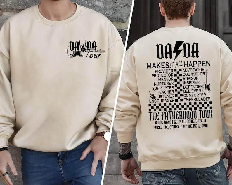 Dada Rock Shirt, Sometimes I Rock It Sometimes It Rocks Me Shirt, Dad Life Shirt, Fatherhood Tour Tee, Fathers Day Gift,...