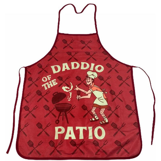 Daddio of the Patio Apron Funny Backyard Bar-B-Que Grilling Kitchen Smock Funny Graphic Kitchenwear Dad Joke  Funny Food ...