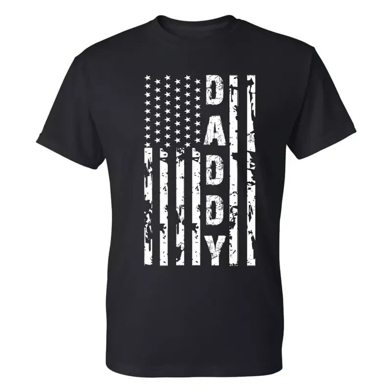 Daddy American Flag Best Dad Fathers Day T-Shirt Gift for Dad Papa Tee Menswear Top Hoodie, Sweatshirt | WearSparks.com