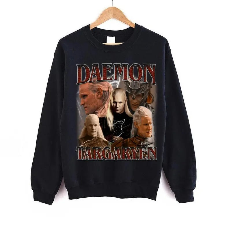 Daemon Targaryen House Of Dragon Vintage Unisex Sweatshirt, For Fans Casual Cotton Tops T-Shirts, Hoodie | WearSparks.com