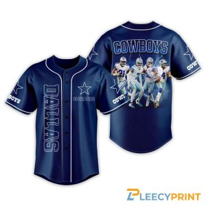 Dallas Cowboys Baseball Jersey, Navy Blue Cowboys Member Baseball Jersey