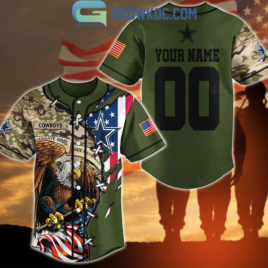 Dallas Cowboys Veteran Proud Of America Personalized Baseball Jersey