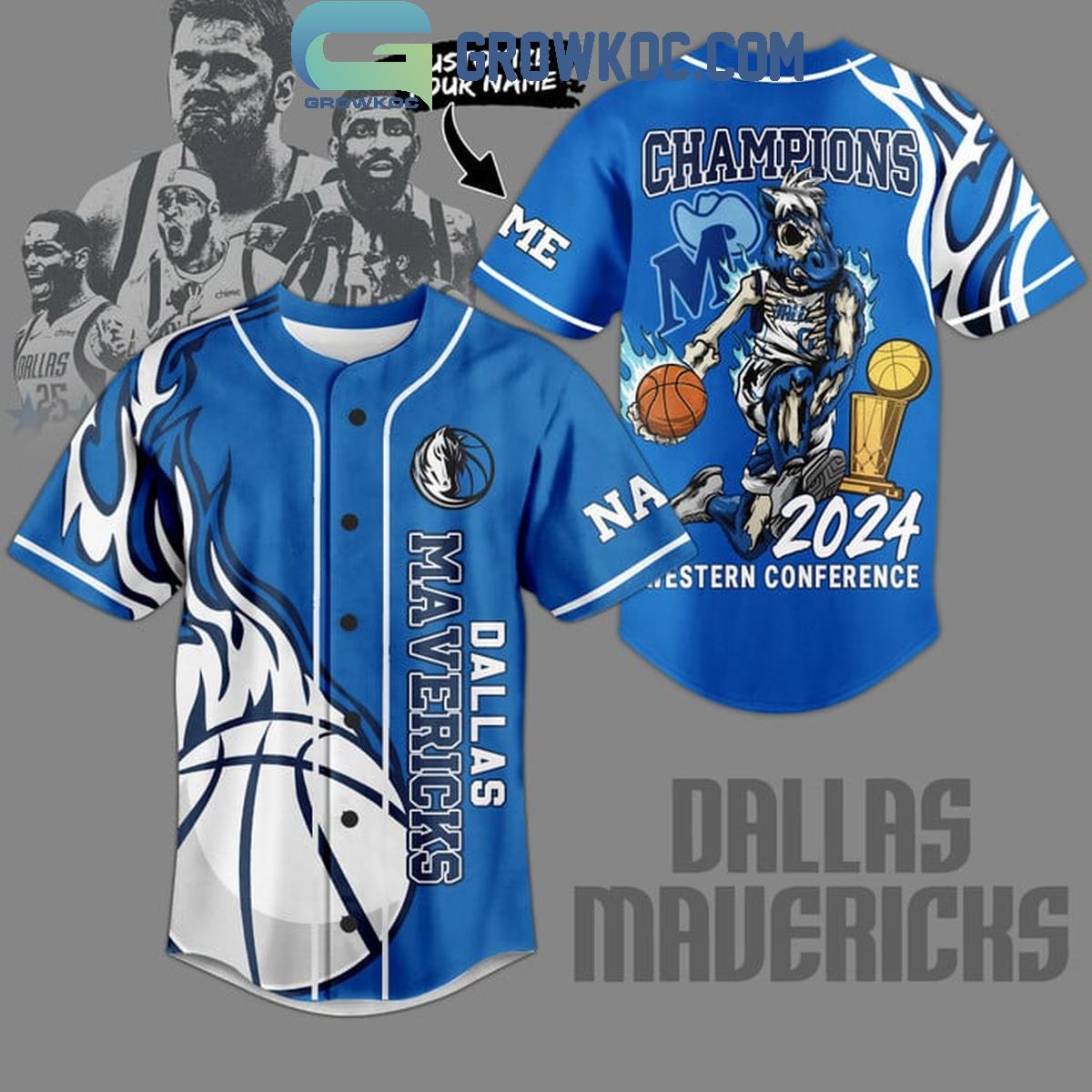 Dallas Mavericks 2024 Champions Personalized Baseball Jersey Blue