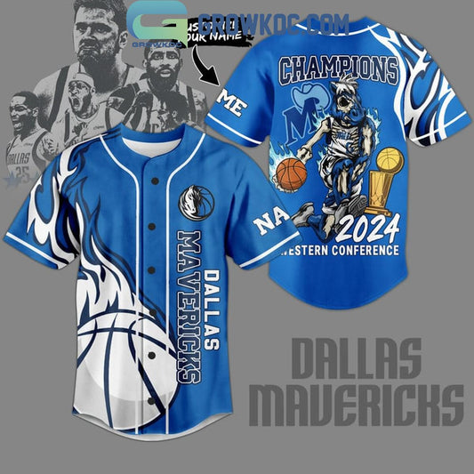 Dallas Mavericks 2024 Champions Personalized Baseball Jersey Blue
