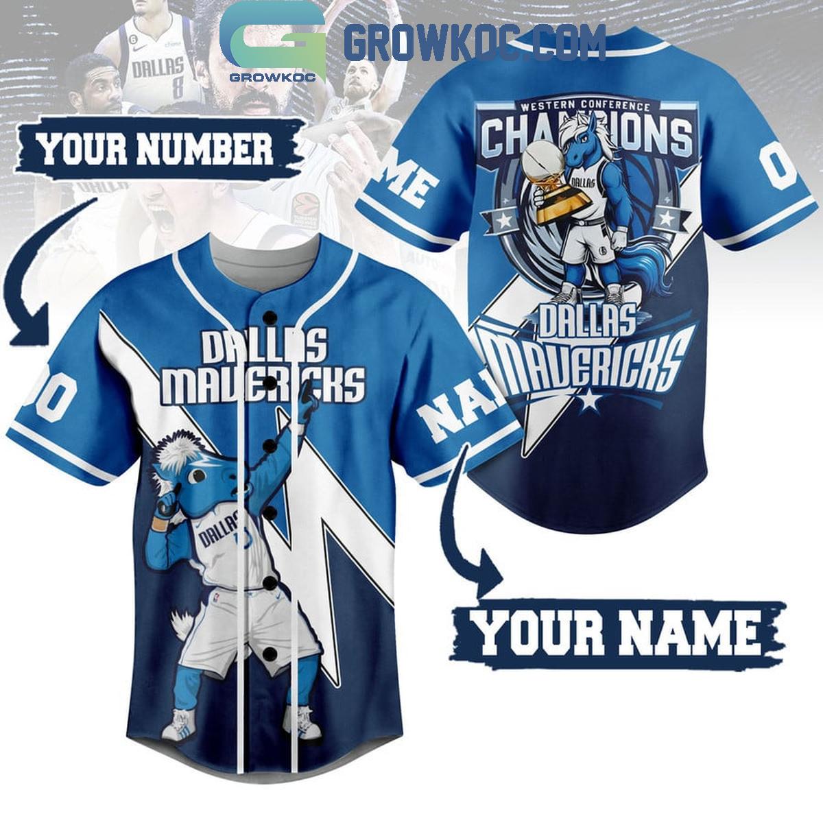 Dallas Mavericks Western Conference Champions Personalized Baseball Jersey
