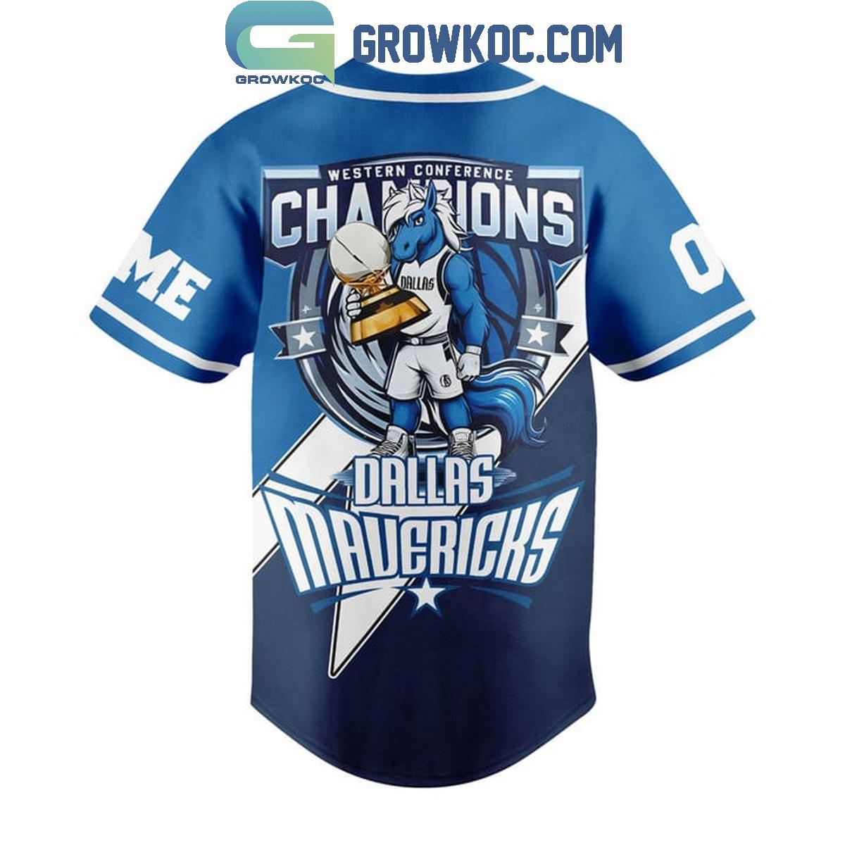Dallas Mavericks Western Conference Champions Personalized Baseball Jersey