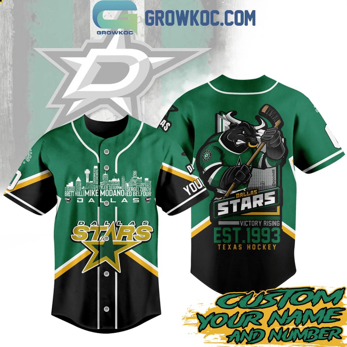 Dallas Stars Victory Rising Texas Hockey Est. 1993 Personalized Baseball Jersey