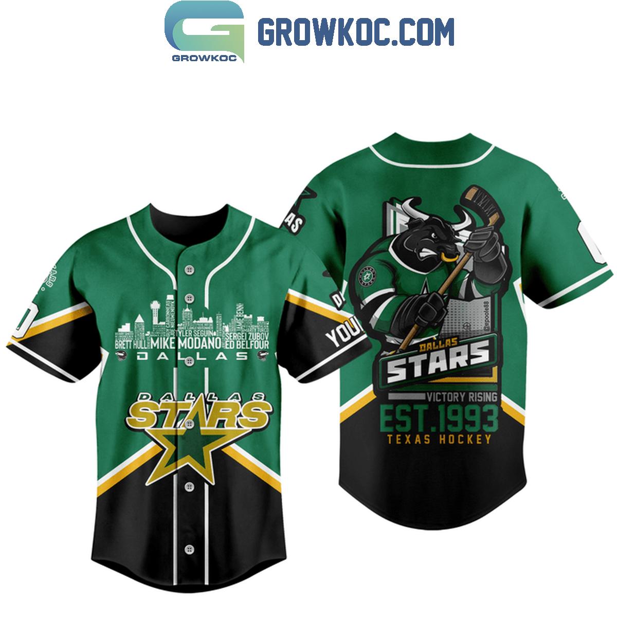 Dallas Stars Victory Rising Texas Hockey Est. 1993 Personalized Baseball Jersey