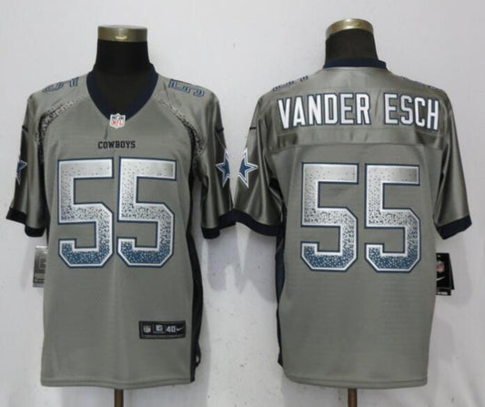 Dallas Cowboys #55 Leighton Vander Esch Drift Fashion Gray Elite Jerseys