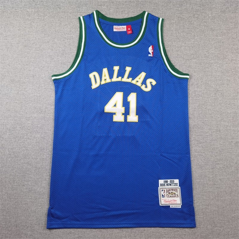 Dallas Mavericks #41 Dirk Nowitzki Mavericks 41 Retro Blue s-xxl Style 2