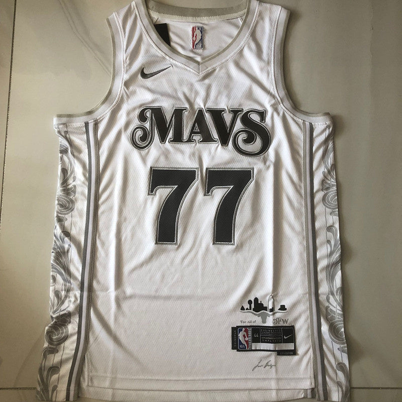 Dallas Mavericks #77 Luka Dončić 24-25 city authentic jersey white Style 2