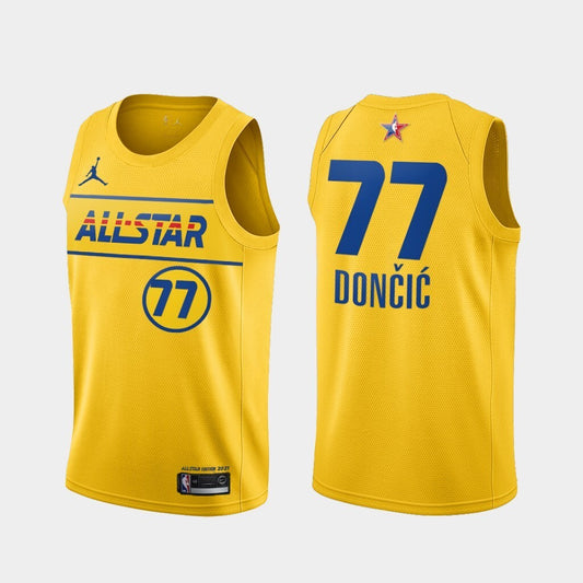 Dallas Mavericks #77 Luka Doncic 2021-all-star-western-conference-gold-mavericks-jersey