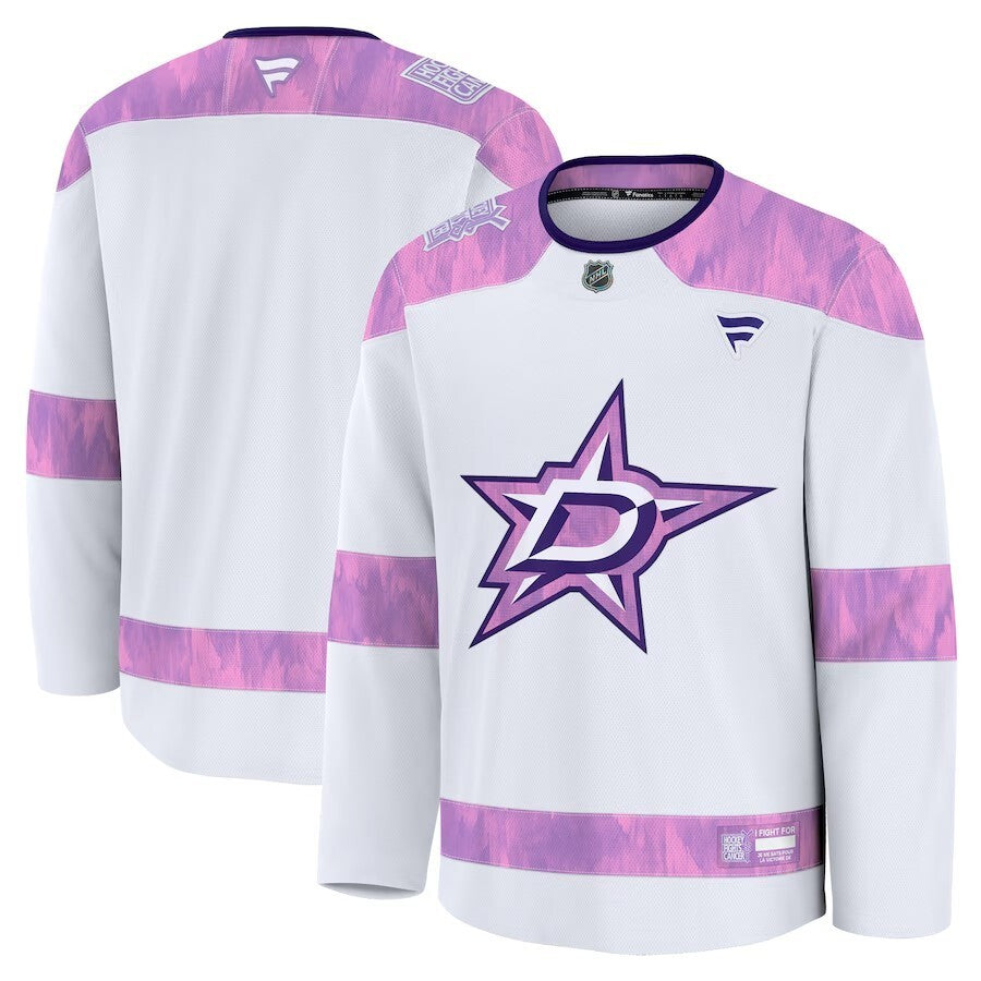 Dallas Stars 2024 Hockey Fights Cancer Practice Jersey - White
