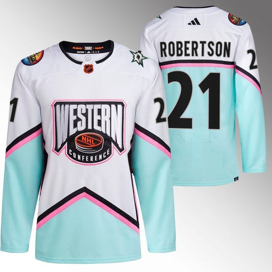 Dallas Stars #21 Jason Robertson White 2023 NHL All-Star Western Conference Authentic Jersey