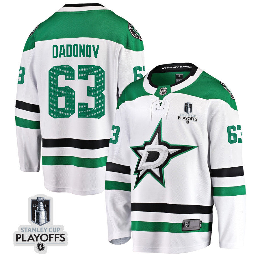 Dallas Stars #63 Evgenii Dadonov 2024 NHL Playoffs Patch Away Breakaway Jersey