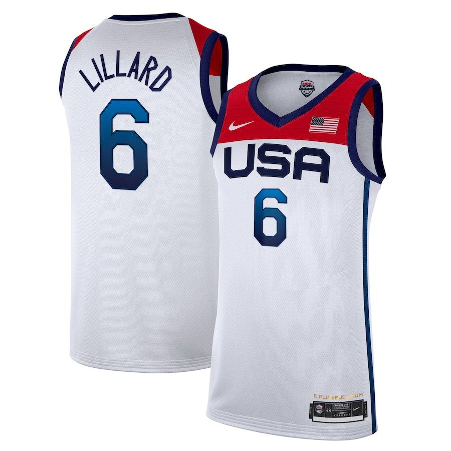 Damian Lillard USA Basketball 2020 Summer Olympics Player Jersey - White Style 2