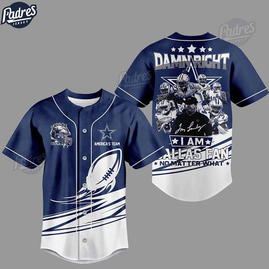 Damn Right I Am A Dallas Cowboys Fan Baseball Jersey - Padres Jersey Oasis: Elevate Your Baseball Style Game... (Image 1)