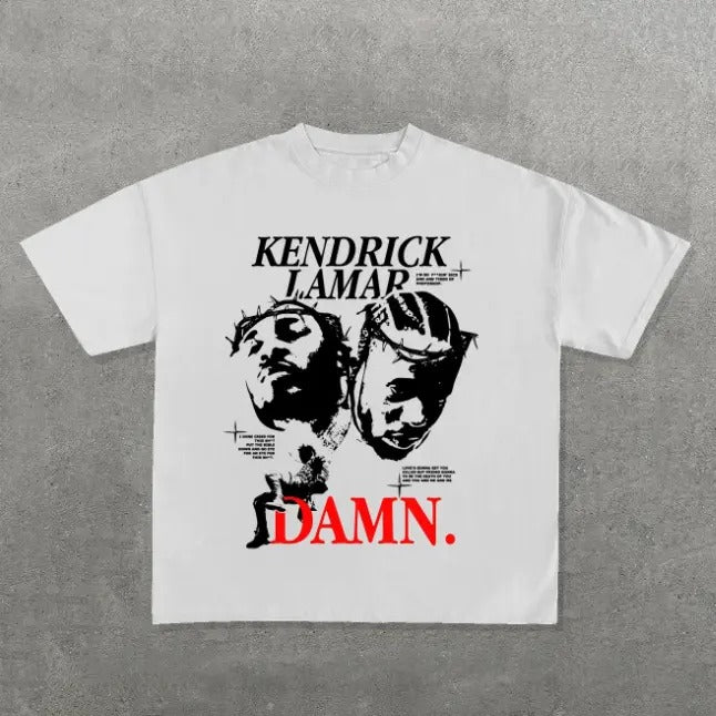 Damn T-Shirt, Kendrick Lamar Graphic Tee, Music Rap Tee, Hip Hop, R&B, Y2k, Unisex T-Shirt, Gift For Men Women Menswear...