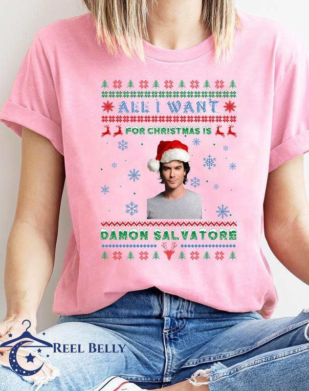Damon Salvatore Christmast T Shirt Hoodie, Sweatshirt | WearSparks.com