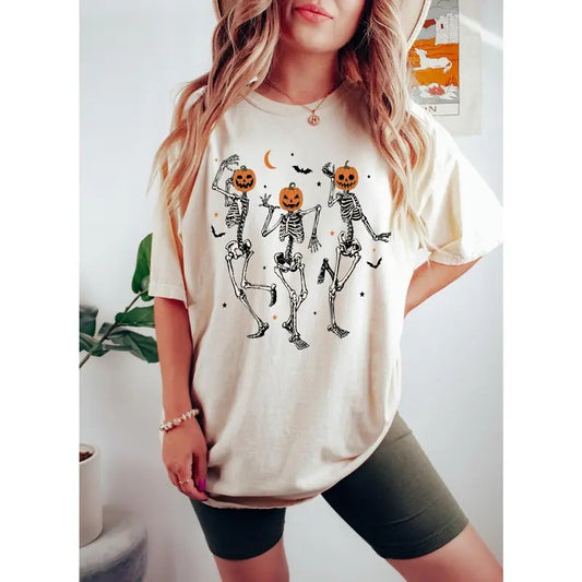 Dancing Skeleton Pumpkin Shirt, Retro Halloween Shirt, Womens Halloween Shirt, Cute Fall Shirt Hoodie, Sweatshirt
