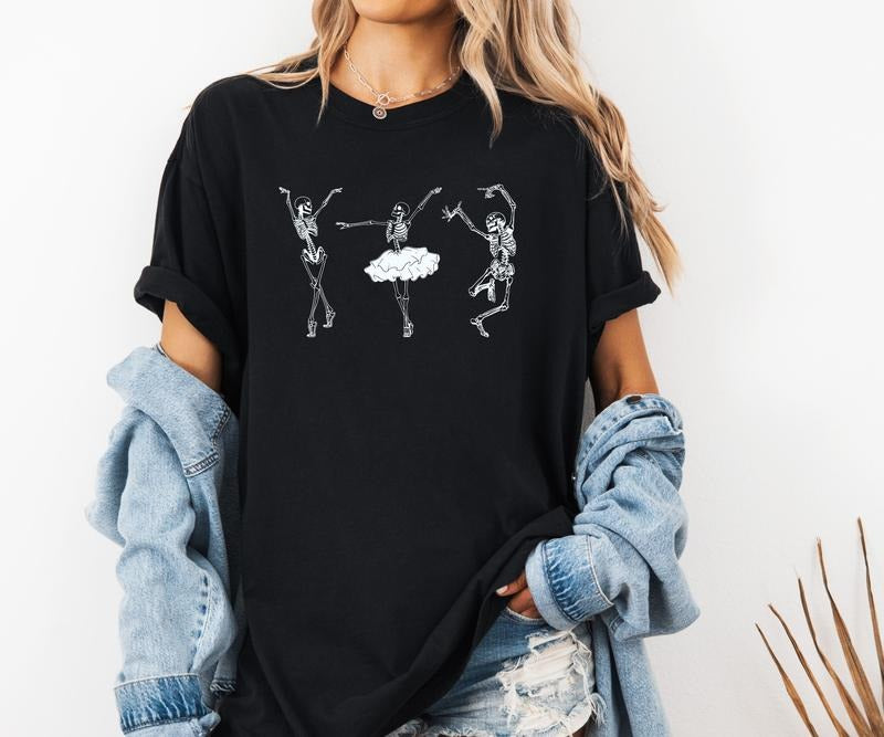 Dancing Skeletons design on custom colors tee shirt Casual Hoodie, Sweatshirt | WearSparks.com