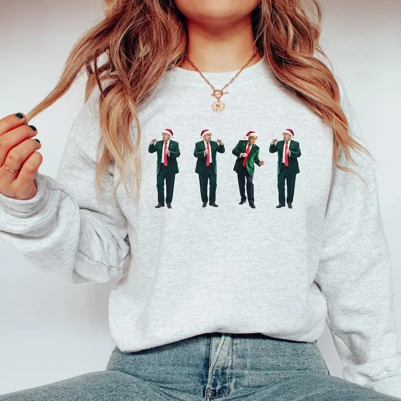 Dancing Trump Christmas Shirt, Trump Dance Shirt, Trump Christmas Sweatshirt, Santa Trump Shirt, Funny Trump Gift, Trump...