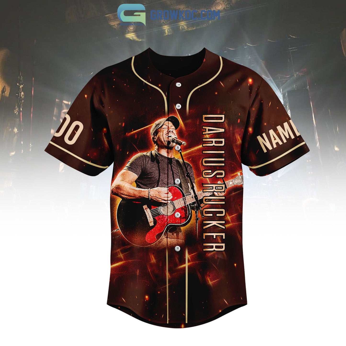 Darius Rucker Starting Fires Tour Personalized Baseball Jersey