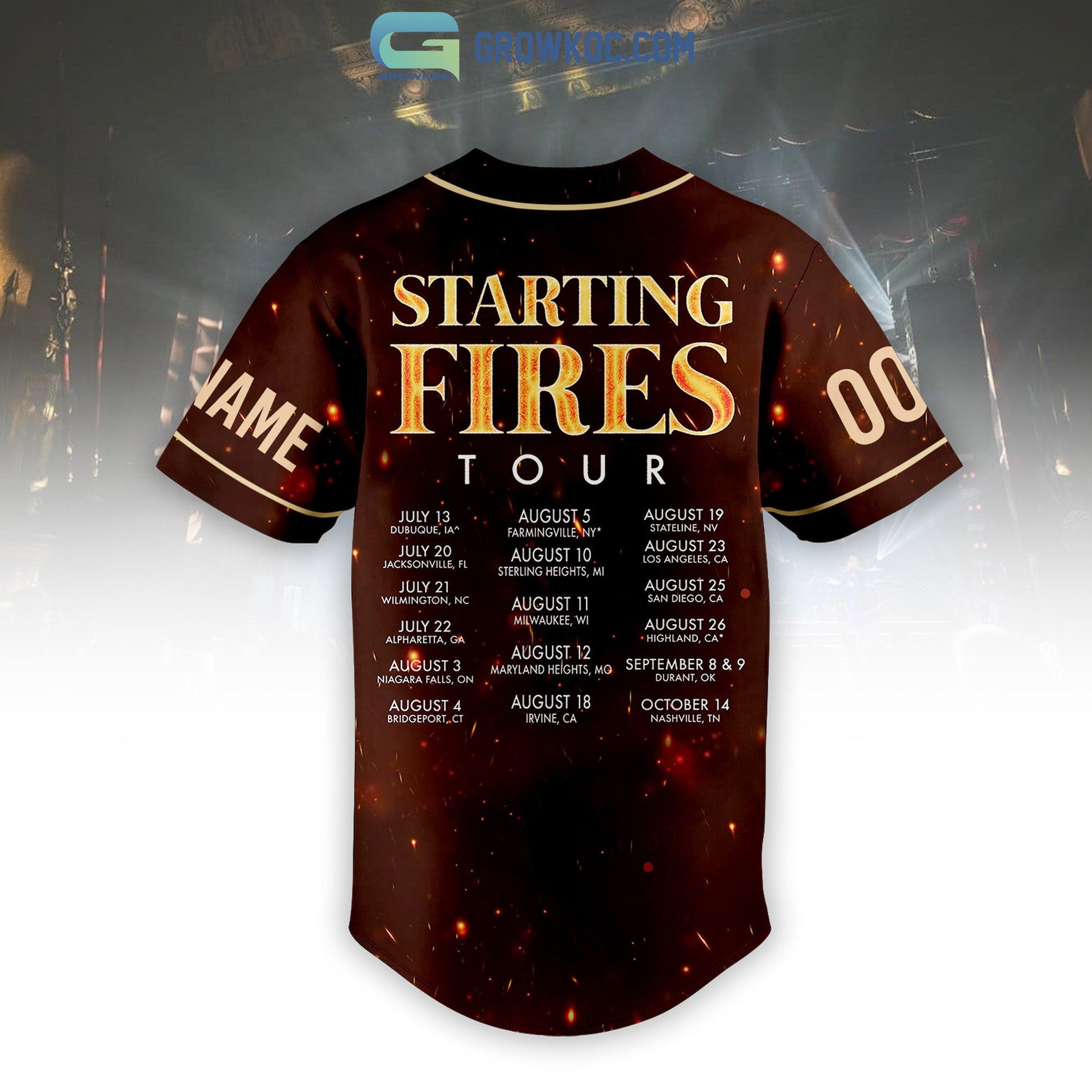 Darius Rucker Starting Fires Tour Personalized Baseball Jersey