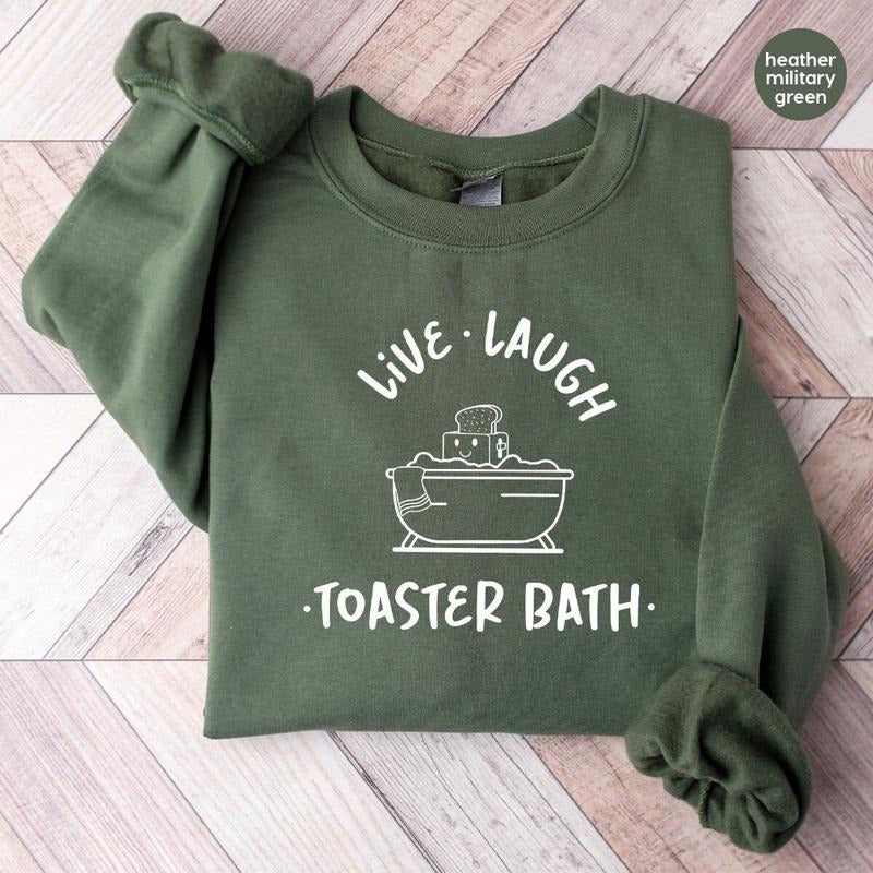 Dark Humor Sweatshirt Funny Long Sleeve T-shirts Gift For Her Sarcastic Girls Outfit Toaster Bath Hoodies And Sweaters...