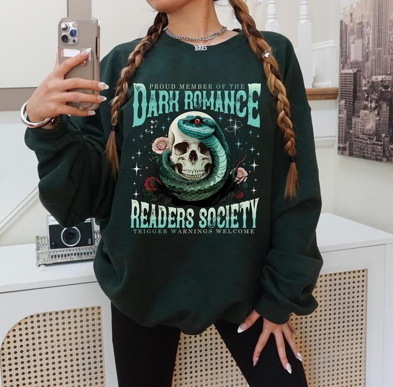 Dark Romance Readers Society Sweatshirt, Readers Society Hoodie, Fantasy Reader Shirt, Book Lover Gift Unisex Soft...