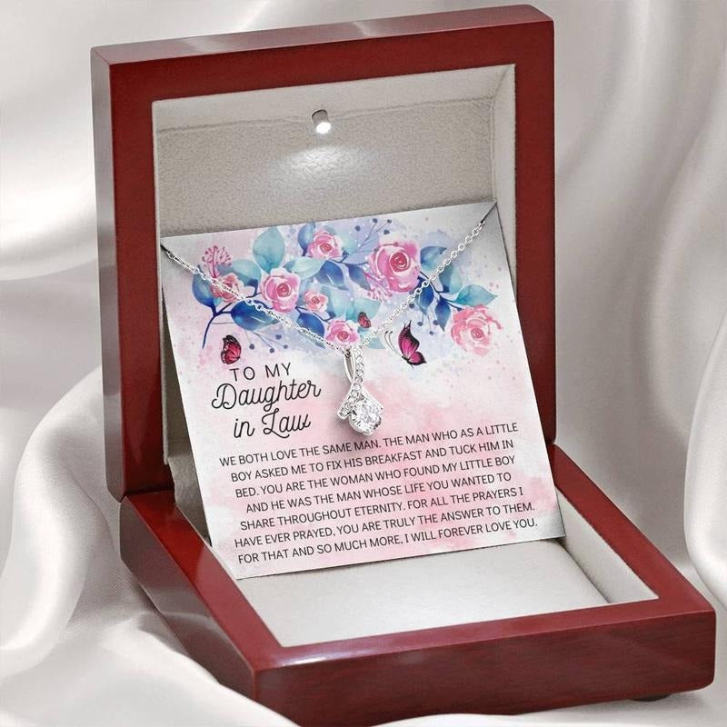Daughter In Law Gift From Mother In Law Necklace, Birthday Gift From Mother In Law, Necklace With Message Card, Gift For...