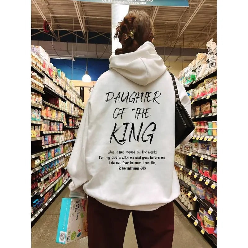 Daughter Of The King Apparel, 2 Corinthians 6:18 Hoodie, Women's Aesthetic Bible Verse Sweater, Christian Clothing,...