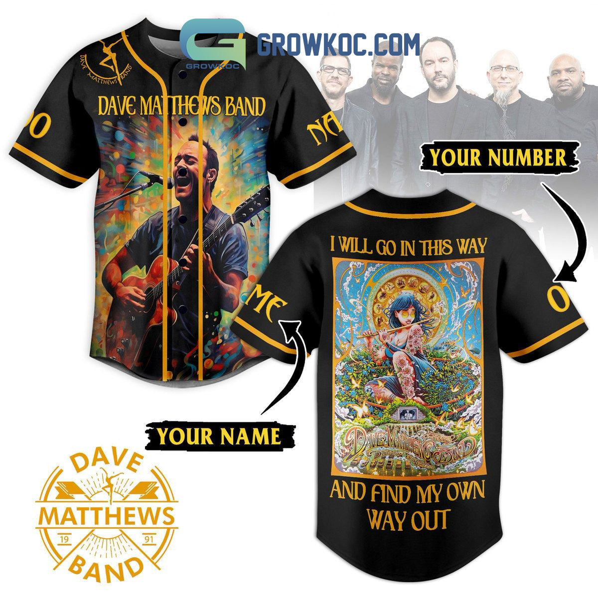 Dave Matthews Band I Will Go In This Way Personalized Baseball Jersey