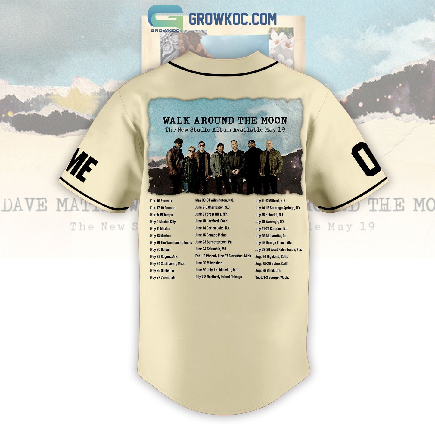 Dave Matthews Band Walk Around The Moon Personalized Baseball Jersey