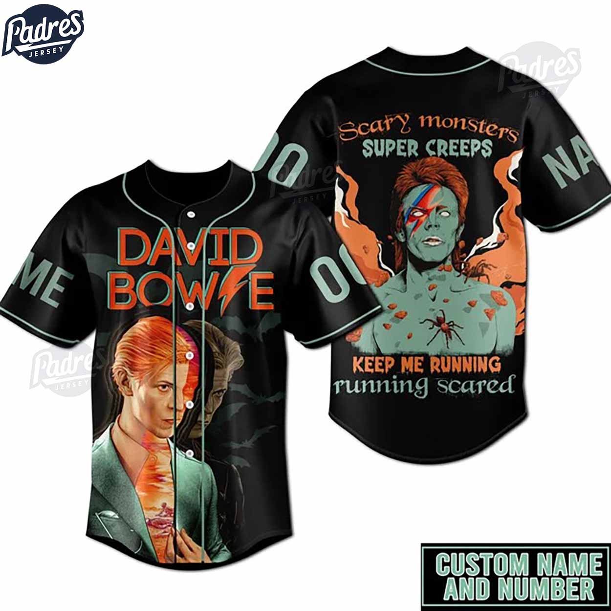 David Bowie Scary Monsters Super Creeps Custom Baseball Jersey - Padres Jersey Oasis: Elevate Your Baseball... (Image 1)
