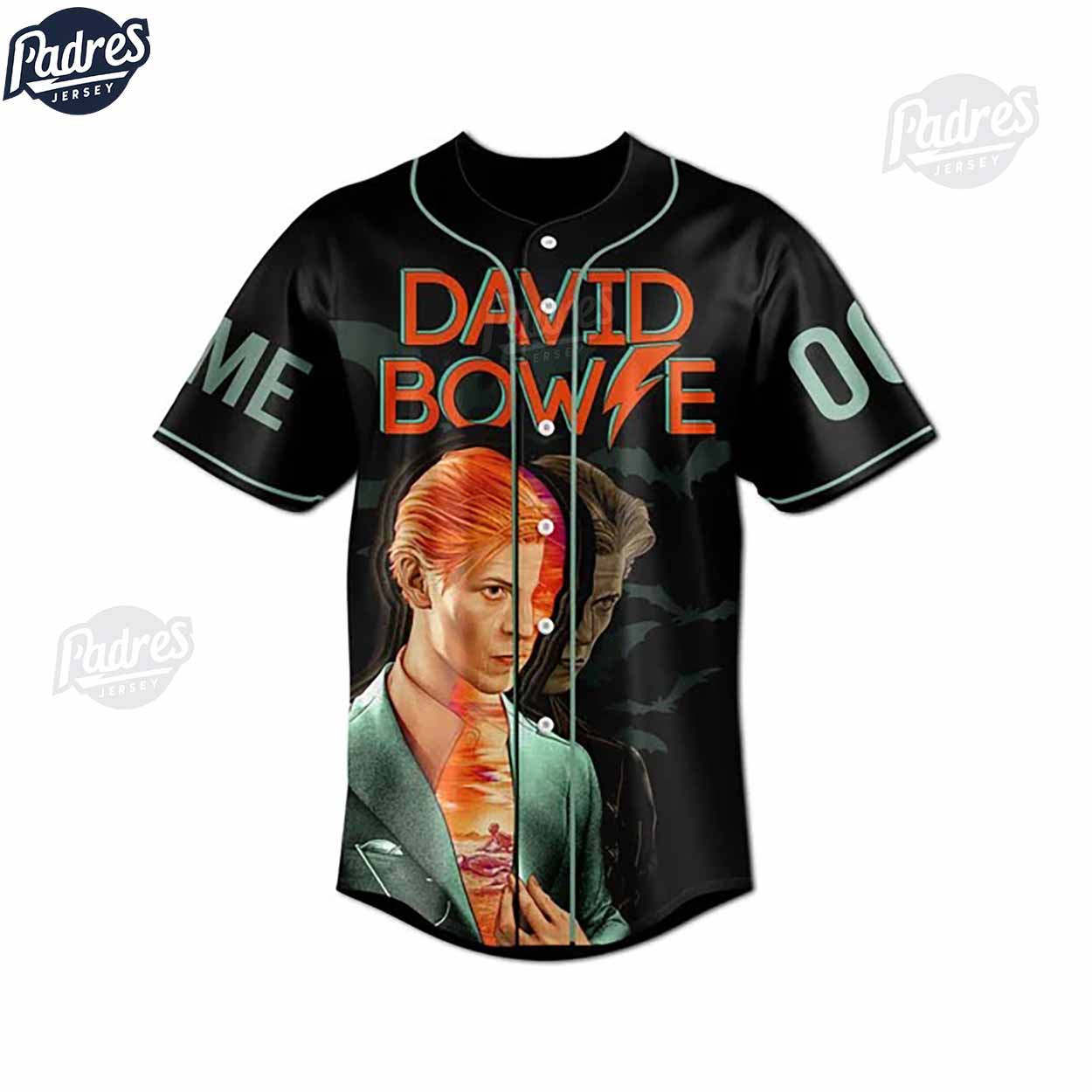 David Bowie Scary Monsters Super Creeps Custom Baseball Jersey - Padres Jersey Oasis: Elevate Your Baseball... (Image 2)