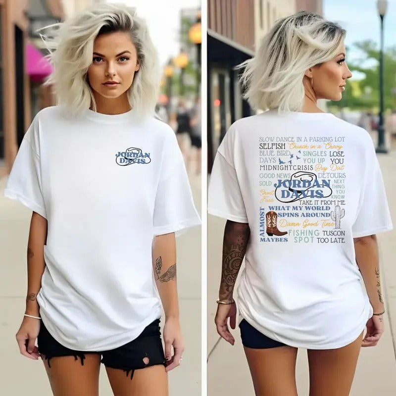 Davis Lyric T Shirt, Country Music Shirt, Western Tee, Boots, Cowboy, Rodeo, Concert, Radio, Gift For Fan, Unisex Short...