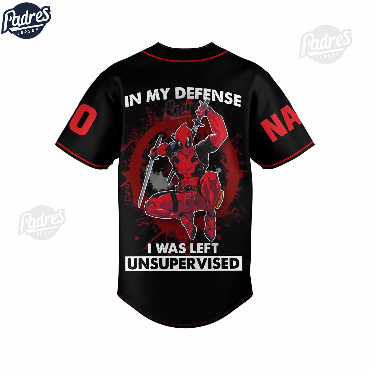 Dead Pool In My Defense I Was Left Unsupervised Custom Baseball Jersey - Padres Jersey Oasis: Elevate Your... (Image 3)