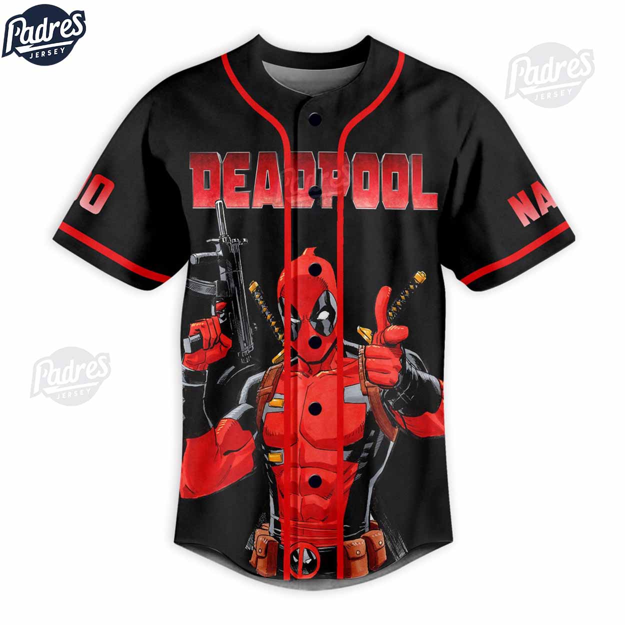 Deadpool Shhh! My Common Sense Is TingLing Custom Baseball Jersey Style - Padres Jersey Oasis: Elevate Your... (Image 2)
