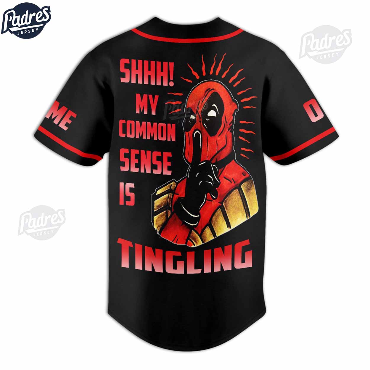 Deadpool Shhh! My Common Sense Is TingLing Custom Baseball Jersey Style - Padres Jersey Oasis: Elevate Your... (Image 3)