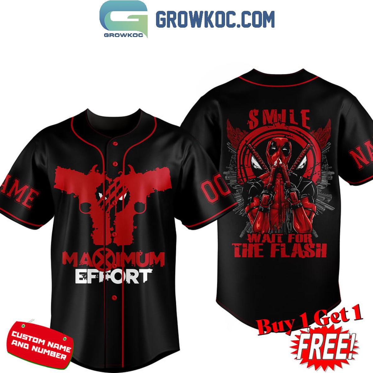 Deadpool Smile Wait For The Flash Personalized Baseball Jersey