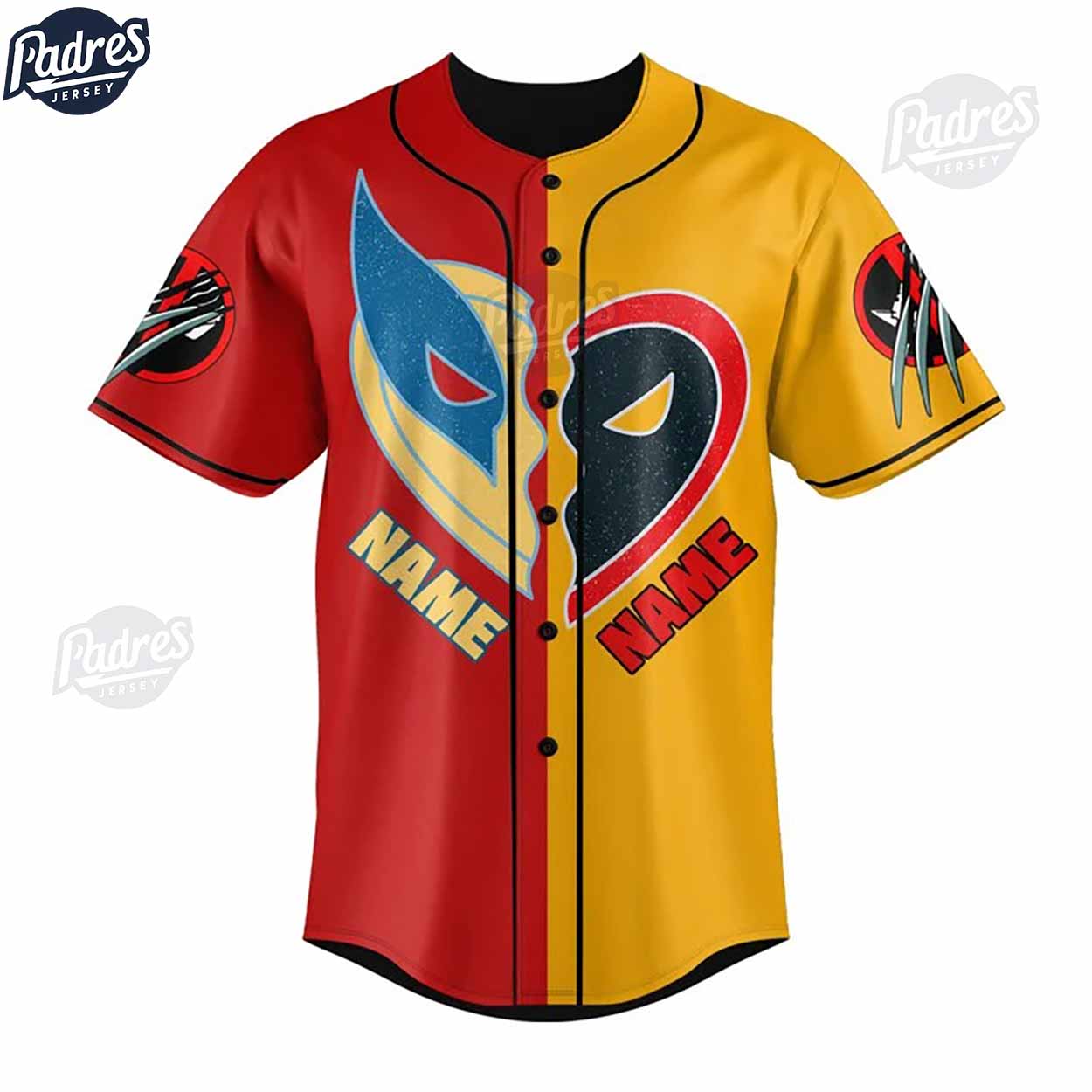 Deadpool & Wolverine Best Friends Custom Baseball Jersey Online - Padres Jersey Oasis: Elevate Your Baseball... (Image 2)