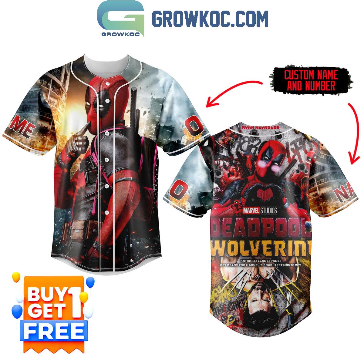Deadpool Wolverine Dream Team Personalized Baseball Jersey
