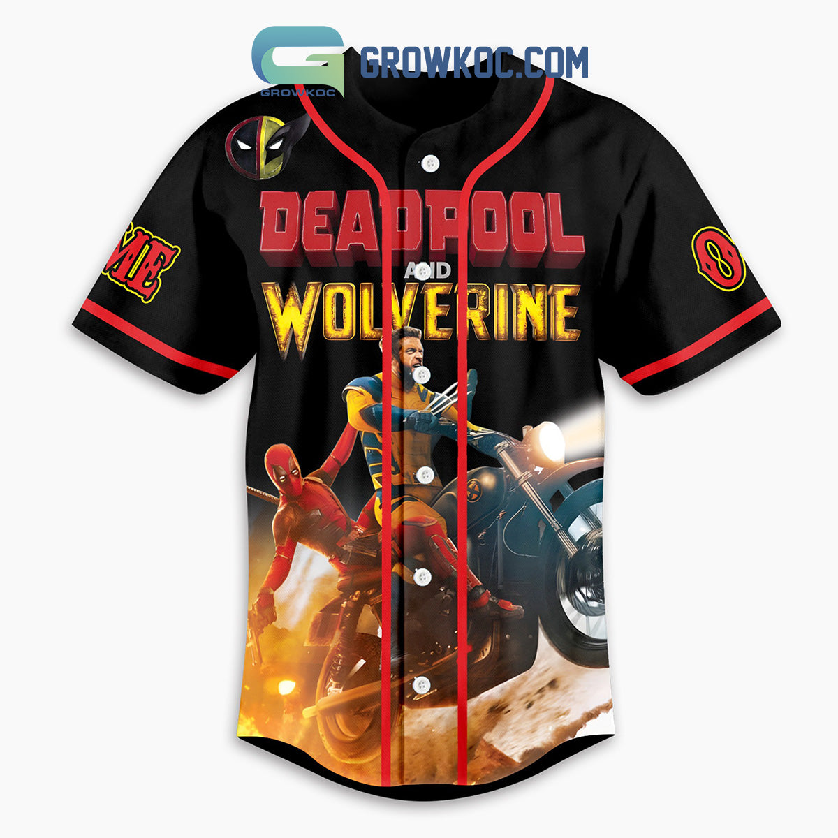Deadpool Wolverine It’s Hero Time Personalized Baseball Jersey