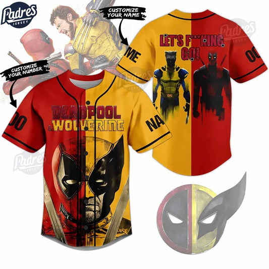 Deadpool & Wolverine Let's Fucking Go Custom Baseball Jersey Style - Padres Jersey Oasis: Elevate Your Baseball... (Image 1)
