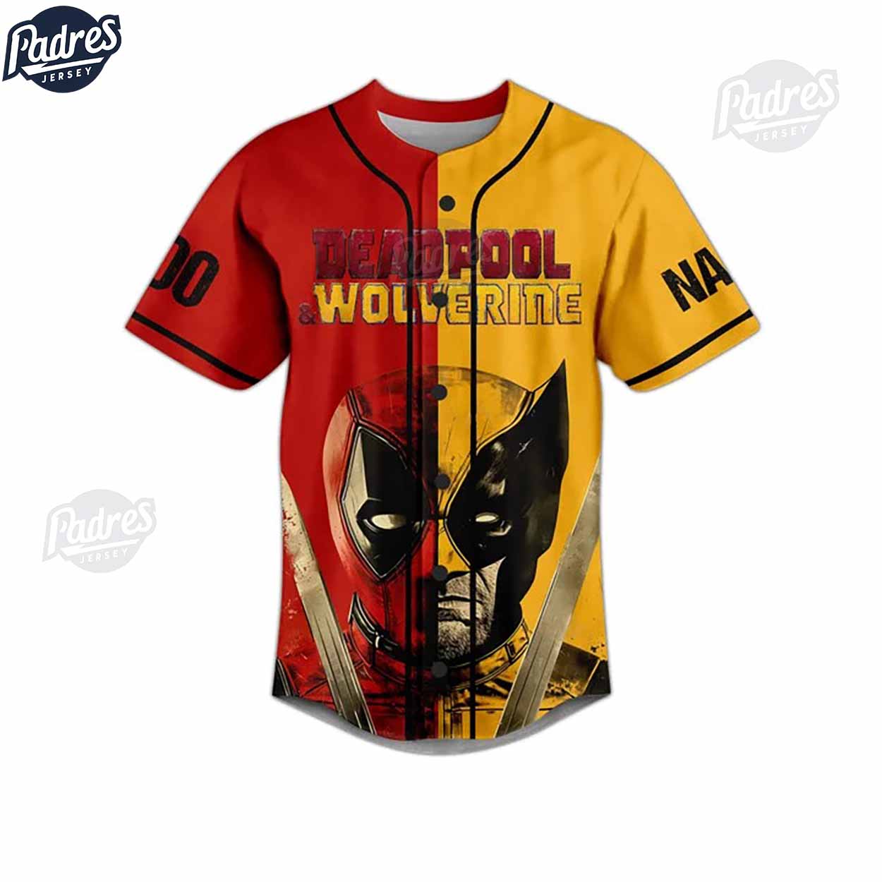 Deadpool & Wolverine Let's Fucking Go Custom Baseball Jersey Style - Padres Jersey Oasis: Elevate Your Baseball... (Image 2)