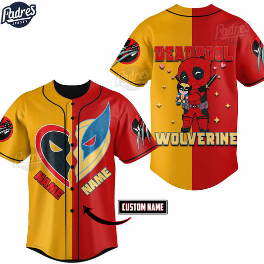 Deadpool & Wolverine Valentine Day Custom Baseball Jersey - Padres Jersey Oasis: Elevate Your Baseball Style... (Image 1)